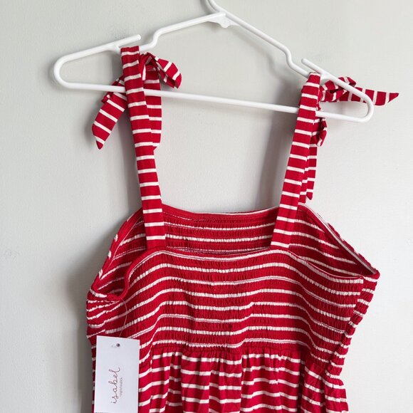 NEW Isabel Maternity Red Striped Tie Strap Maternity Tank Top - Picture 9 of 16
